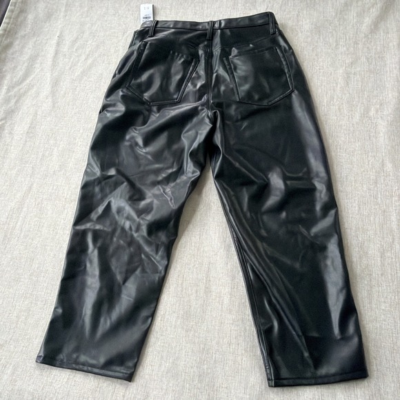Abercrombie & Fitch Womens 12 Short Ultra High-Rise Faux Leather Straight Pant - Picture 5 of 13
